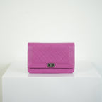 Chanel Boy Bag Wallet on Chain Pink Lambskin WOC Shoulder Clutch