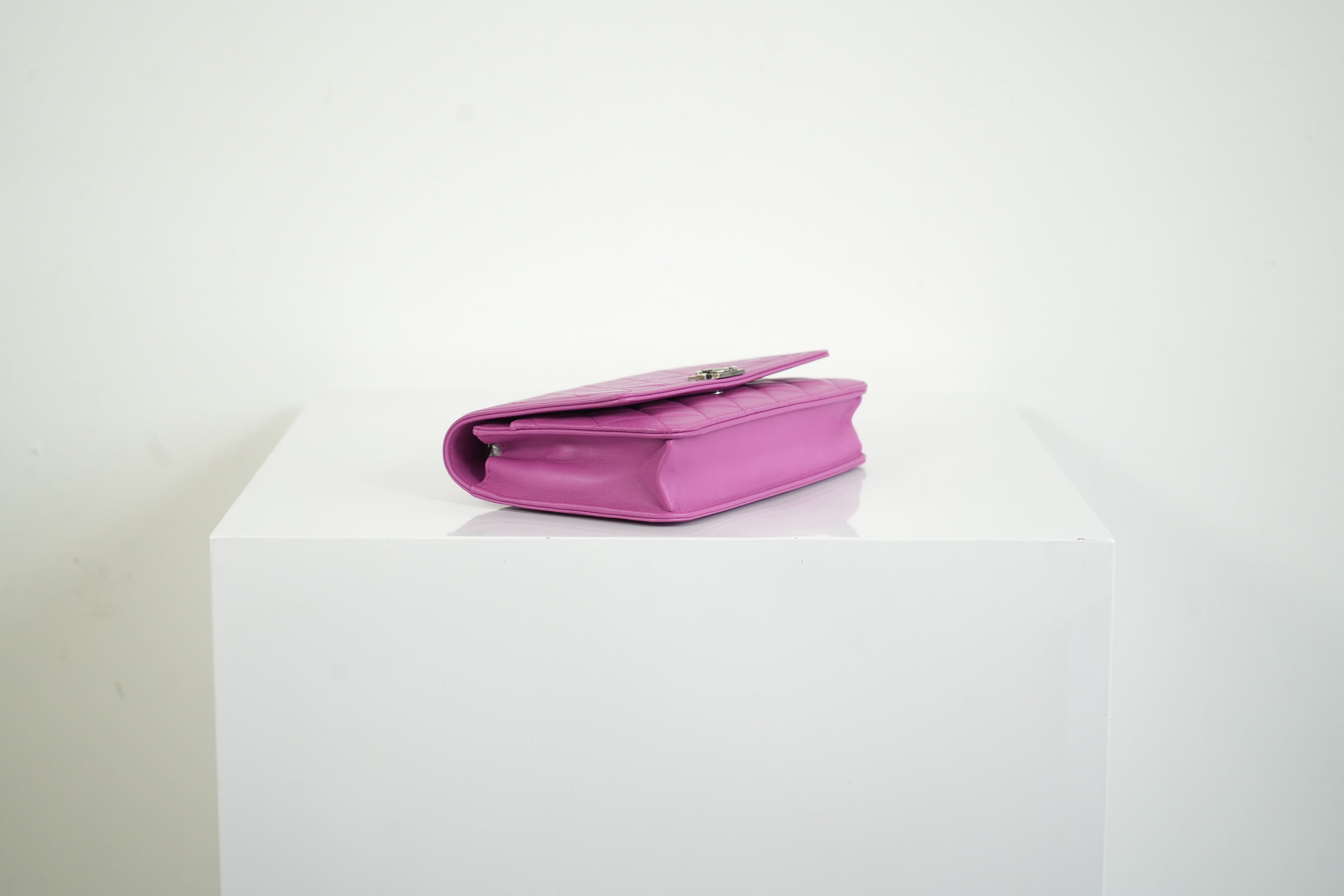 Chanel Boy Bag Wallet on Chain Pink Lambskin WOC Shoulder Clutch