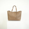 Saint Laurent Shopping Tote Pebbled Leather Taupe Tan Shoulder Bag