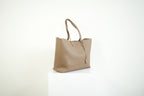 Saint Laurent Shopping Tote Pebbled Leather Taupe Tan Shoulder Bag