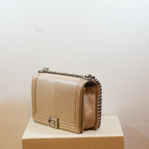 Chanel Le Boy Medium Chain Shoulder Bag