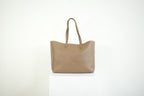 Saint Laurent Shopping Tote Pebbled Leather Taupe Tan Shoulder Bag