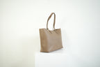 Saint Laurent Shopping Tote Pebbled Leather Taupe Tan Shoulder Bag