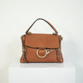 Chloe Faye Day Bag Tan Brown Leather Top Handle Shoulder Crossbody Bag