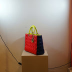 Christian Dior Lambskin Leather Lady Dior Tri-Color Bag