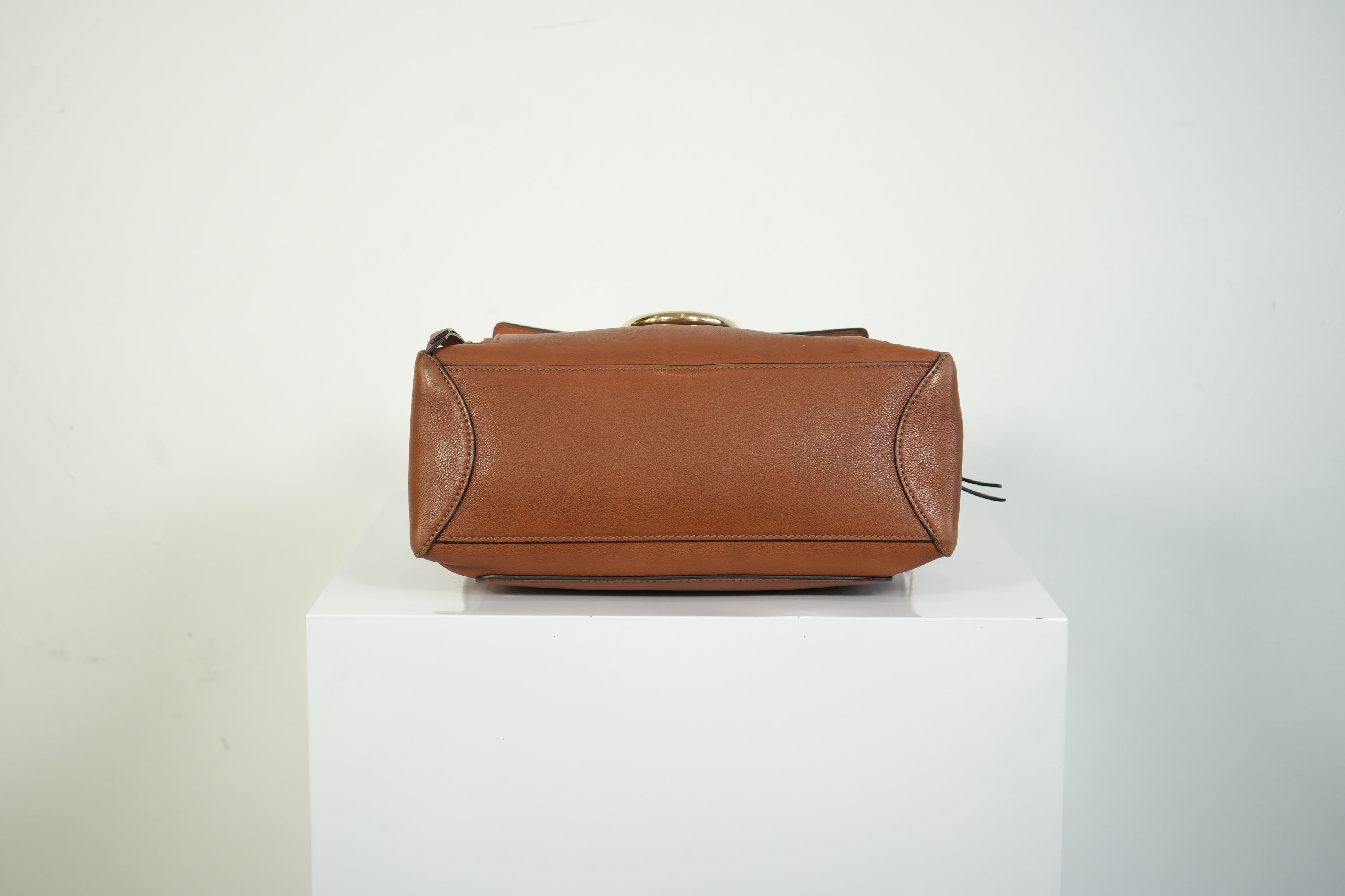 Chloe Faye Day Bag Tan Brown Leather Top Handle Shoulder Crossbody Bag
