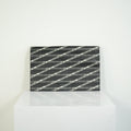 Balenciaga Diagonal Logo Print Leather Envelope Clutch Pouch Bag Black