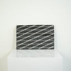 Balenciaga Diagonal Logo Print Leather Envelope Clutch Pouch Bag Black