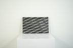 Balenciaga Diagonal Logo Print Leather Envelope Clutch Pouch Bag Black