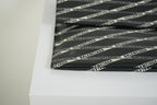 Balenciaga Diagonal Logo Print Leather Envelope Clutch Pouch Bag Black