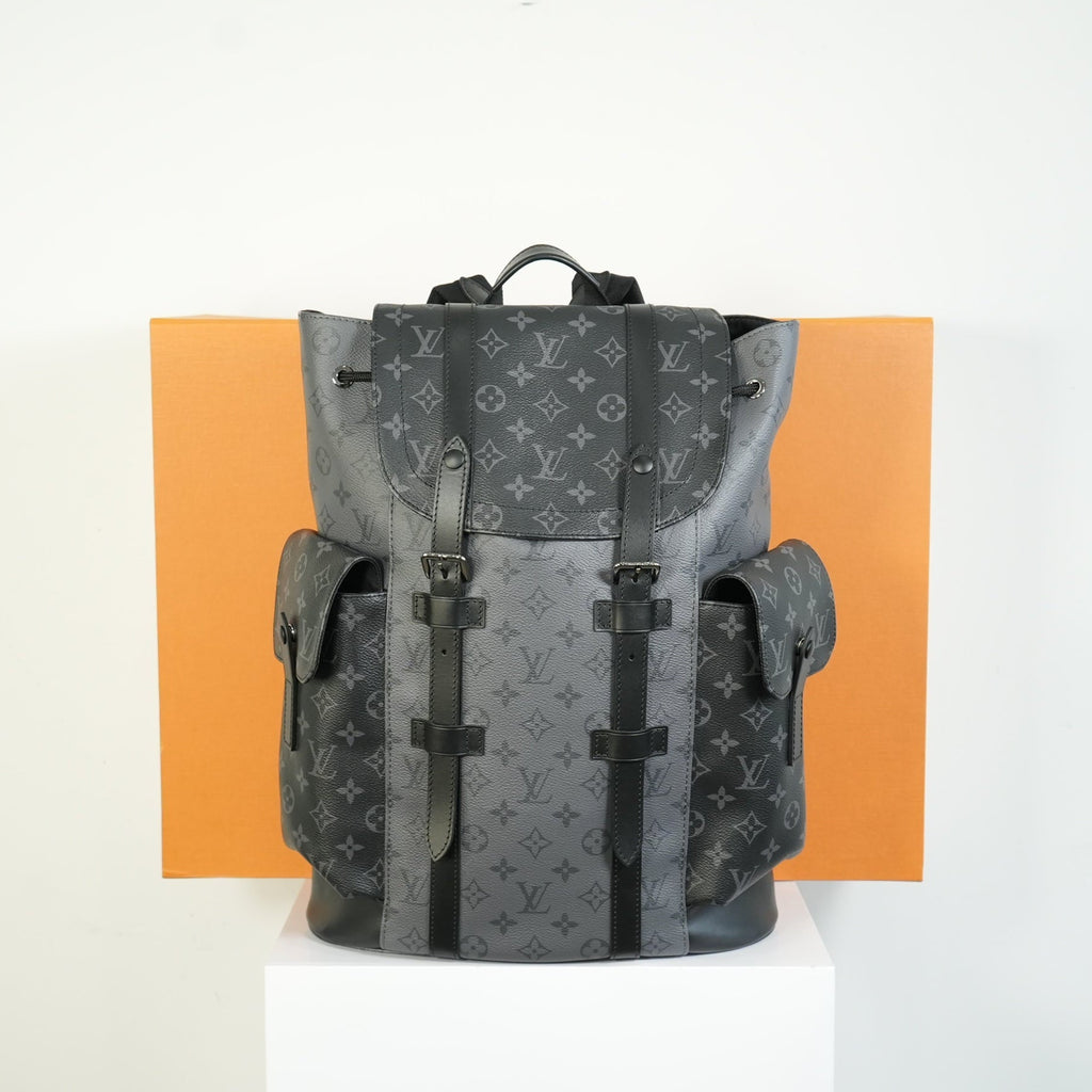Louis Vuitton Christopher MM Backpack Monogram Eclipse Canvas Bag