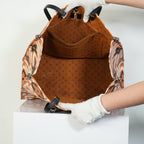 Louis Vuitton Onthego MM LV Crafty Tote Bag Caramel Cream Black Monogram