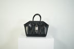 Givenchy Antigona Lock Bag Smooth Leather Black Top Handle Handbag