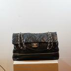 Chanel Black Quilted Calfskin Expandable Ligne Flap Bag