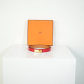 Hermes Kelly 18 Belt Red Textured Leather Gold Hardware FULL SET
