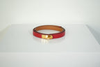 Hermes Kelly 18 Belt Red Textured Leather Gold Hardware FULL SET