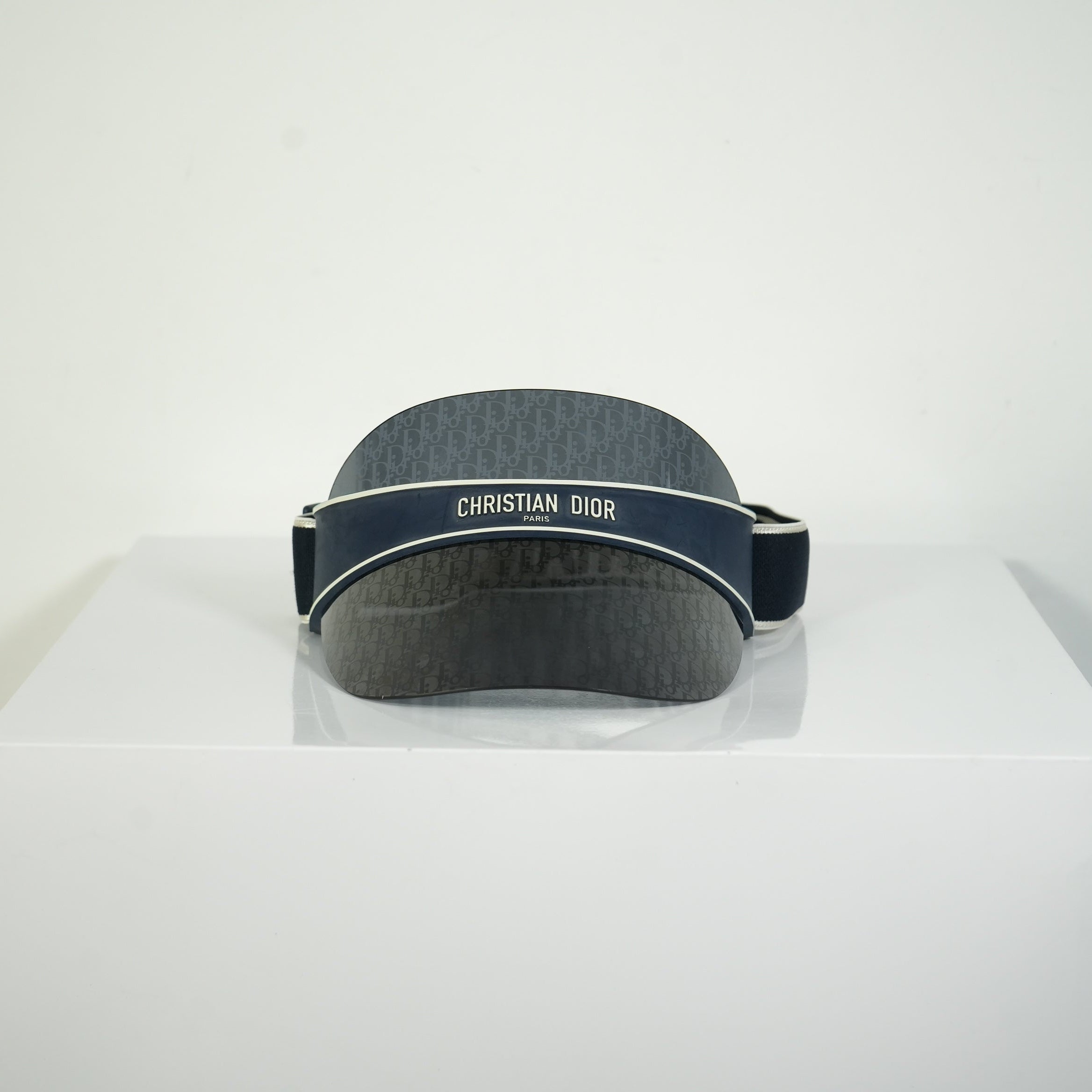 Christian Dior Club V1U Navy Blue Dior Oblique Monogram Sun Visor
