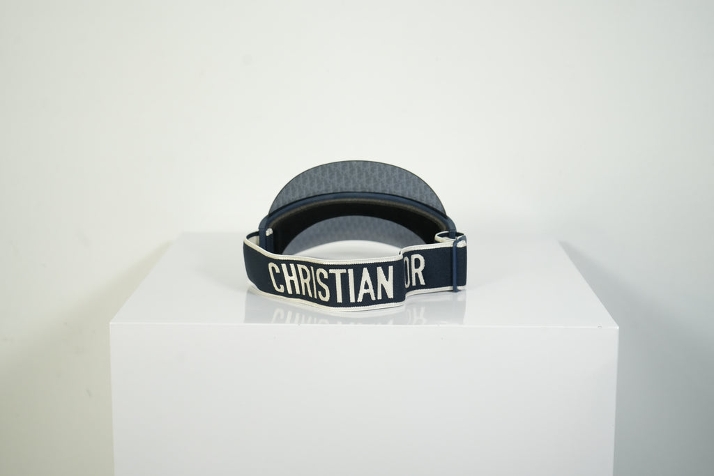 Christian Dior Club V1U Navy Blue Dior Oblique Monogram Sun Visor