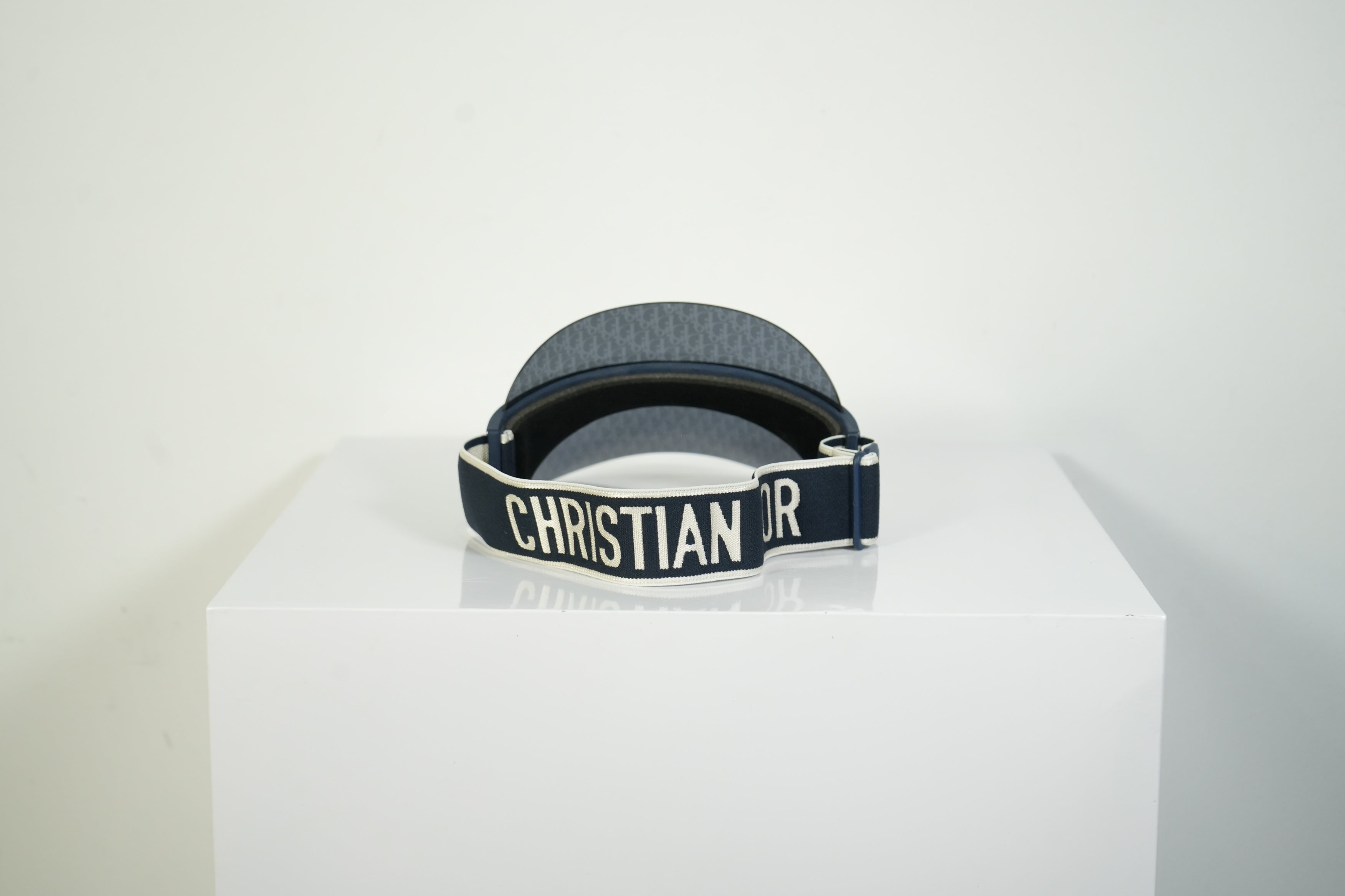 Christian Dior Club V1U Navy Blue Dior Oblique Monogram Sun Visor