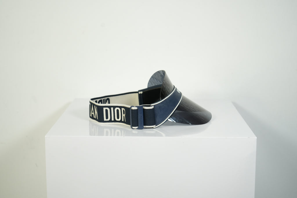 Christian Dior Club V1U Navy Blue Dior Oblique Monogram Sun Visor
