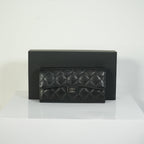 Chanel Classic Flap Long Wallet Black Caviar Leather Silver Hardware