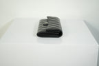 Chanel Classic Flap Long Wallet Black Caviar Leather Silver Hardware