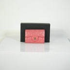 Chanel Classic Small Flap Pink Caviar Leather Keyholder Gold Hardware FULL SET