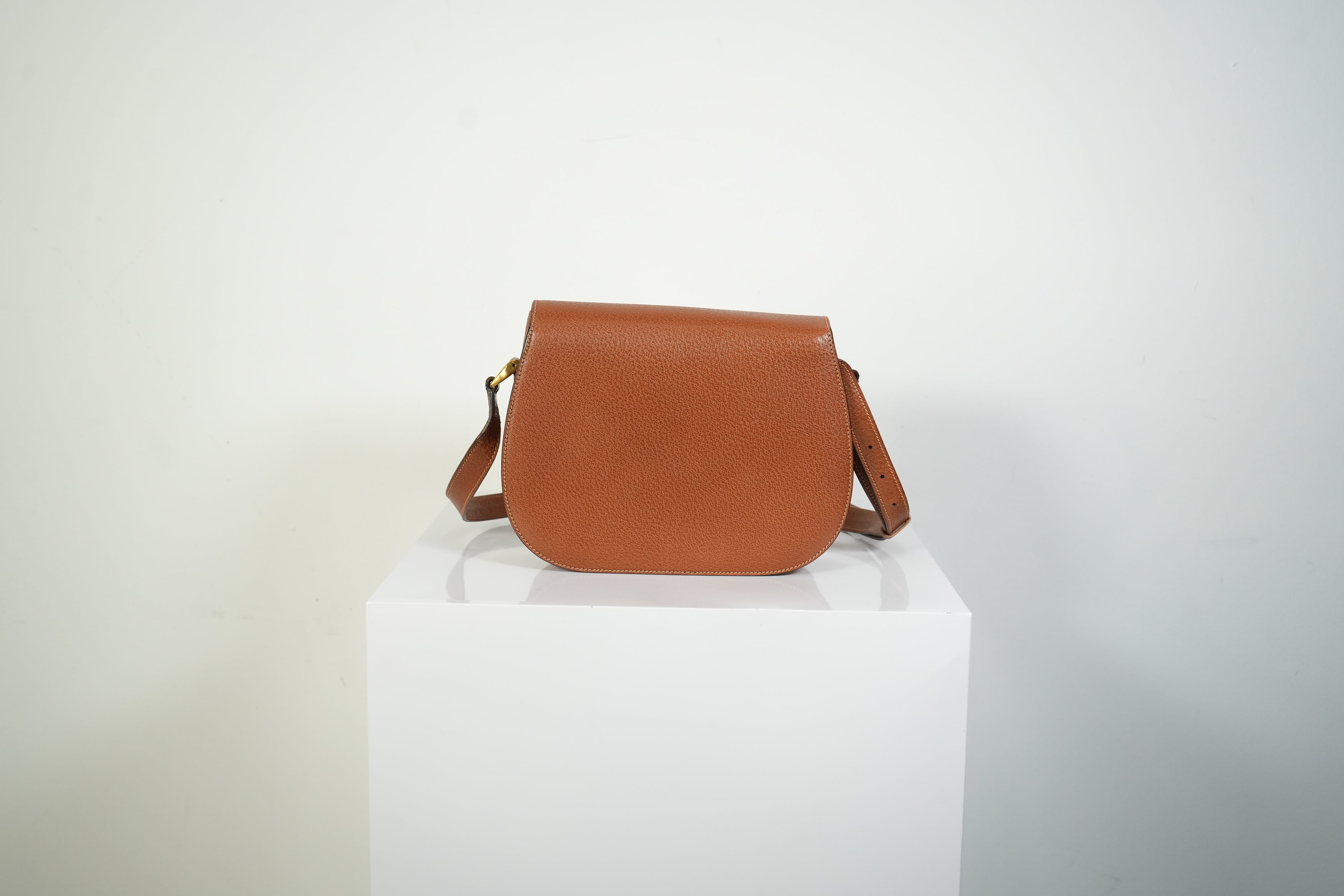 Gucci Bamboo Turnlock Crossbody Bag Brown Pebbled Leather Shoulder Bag