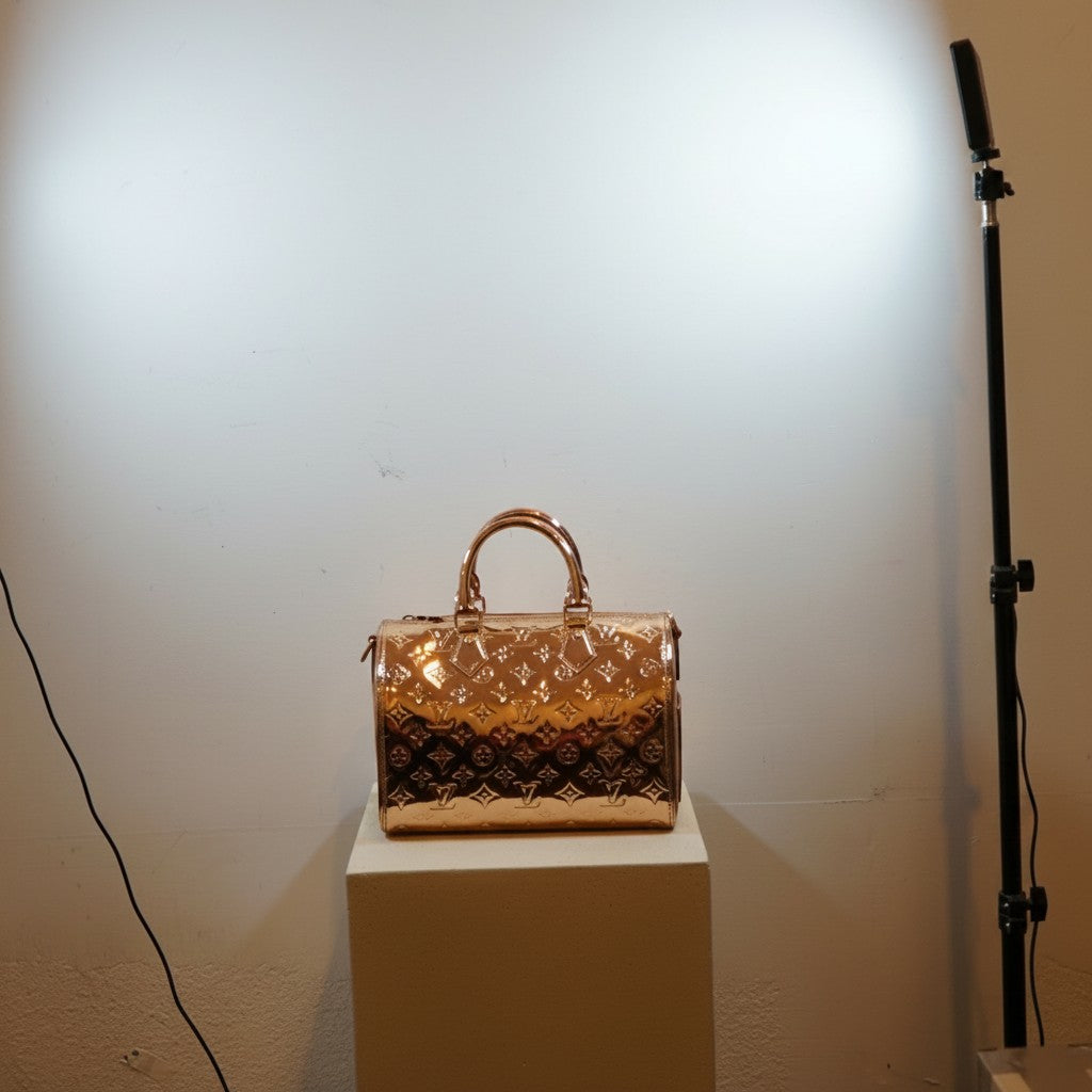 Louis Vuitton Monogram Miroir Rose Gold Speedy Bando 25