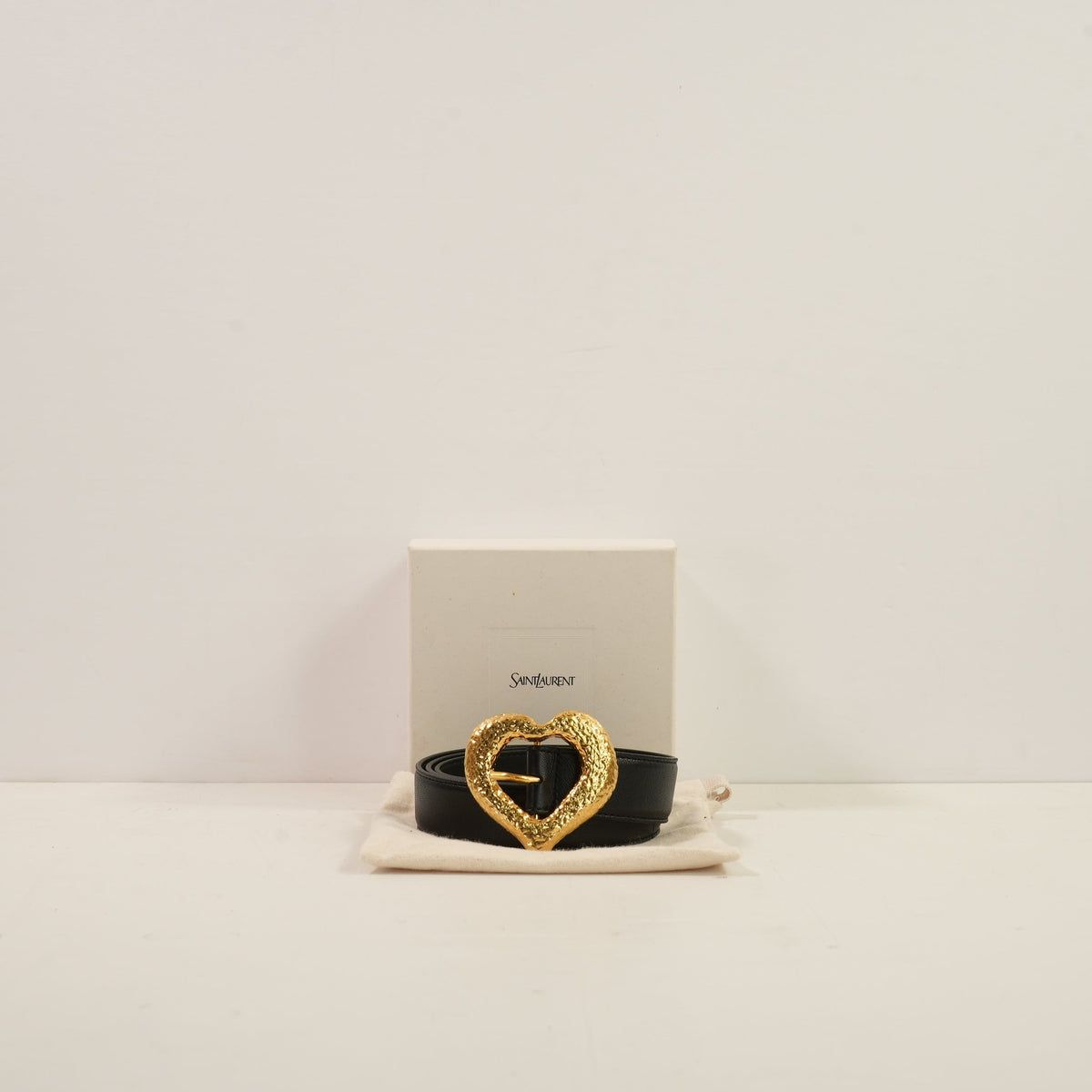 Saint Laurent Heart Buckle Belt, Full Set