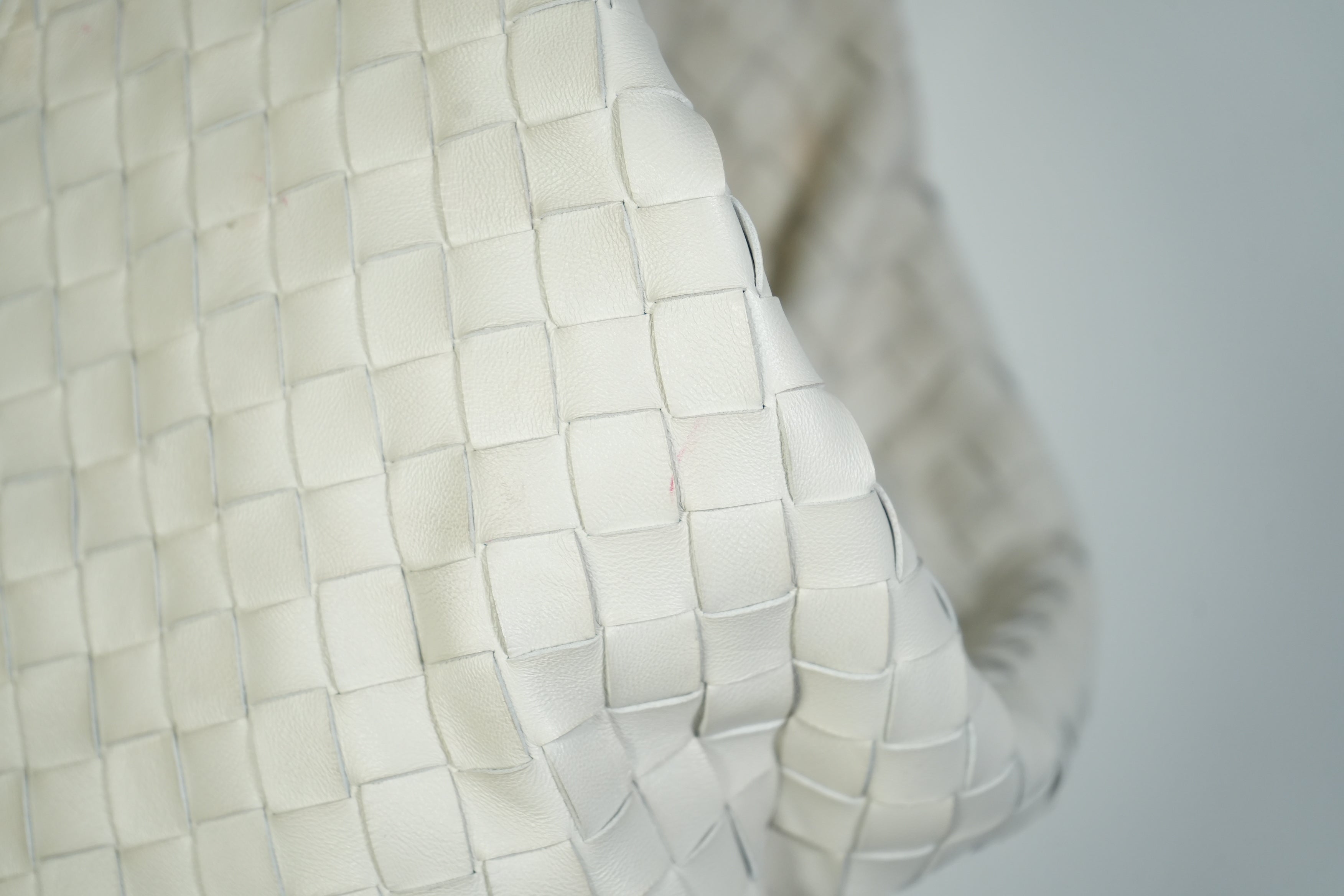 Bottega Veneta Sardine Bag Intrecciato Woven Leather White Gold Handle