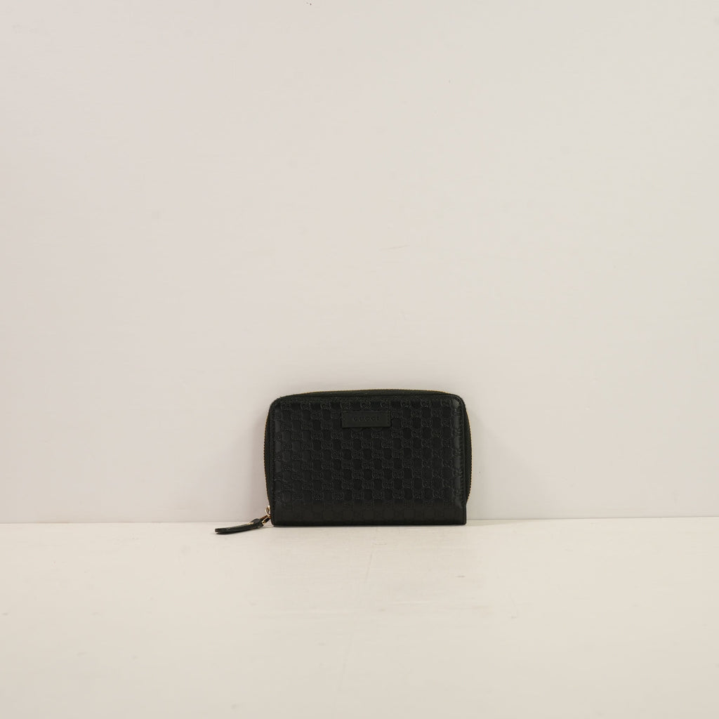 Gucci Black Microguccissima Zip Around Wallet W/Box