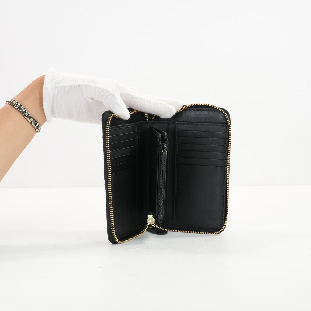 Gucci Black Microguccissima Zip Around Wallet W/Box