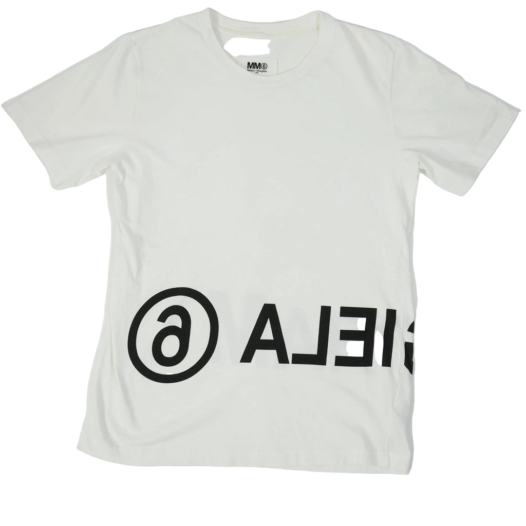 MM6 Maison Margiela Logo Graphic T-Shirt White Crew Neck Short Sleeve