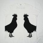LOEWE Rooster Silhouette Graphic T-Shirt White Black Spellout Logo Crew Neck