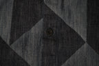 Bottega Veneta Geometric Patchwork Denim Shirt Indigo Blue Long Sleeve