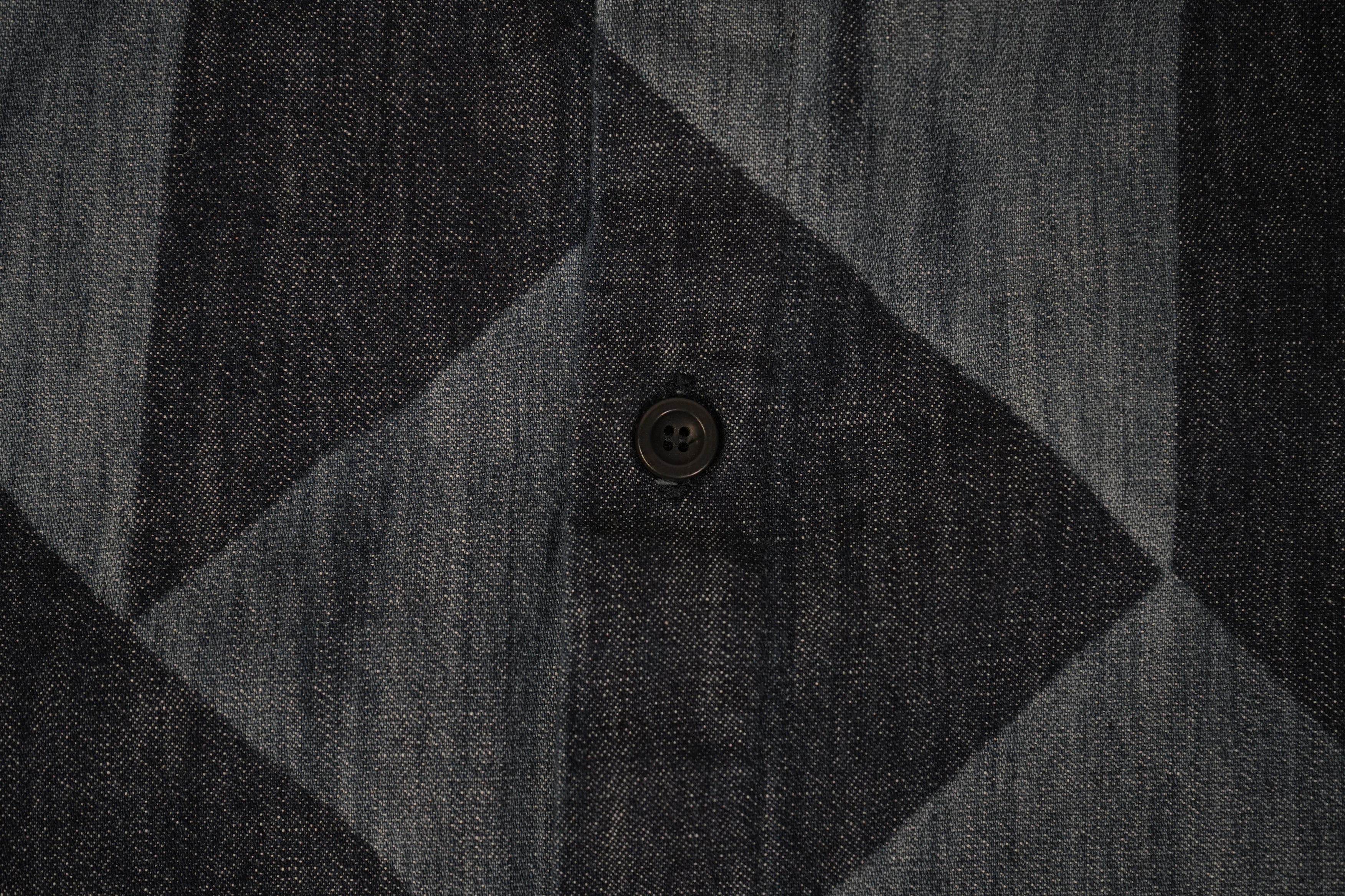 Bottega Veneta Geometric Patchwork Denim Shirt Indigo Blue Long Sleeve