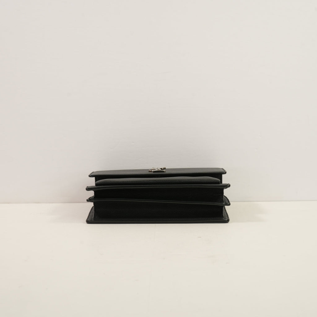 Saint Laurent Black Lambskin Medium Sunset Bag (Fullset)