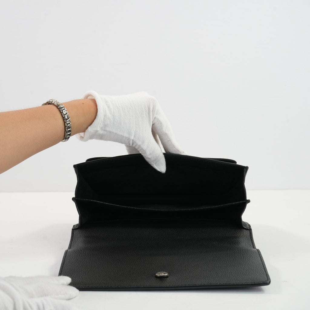 Saint Laurent Black Lambskin Medium Sunset Bag (Fullset)