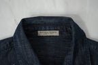 Bottega Veneta Geometric Patchwork Denim Shirt Indigo Blue Long Sleeve