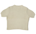 Toteme Ribbed Knit Sweater Cream Off White Short Sleeve Crew Neck Womens Size XS
