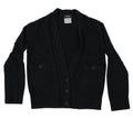 CHANEL Uniform Black Cardigan Sweater V-Neck Button Front Pockets Womens Size XS