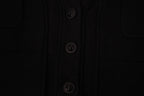 CHANEL Uniform Black Cardigan Sweater V-Neck Button Front Pockets Womens Size XS