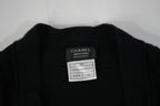 CHANEL Uniform Black Cardigan Sweater V-Neck Button Front Pockets Womens Size XS