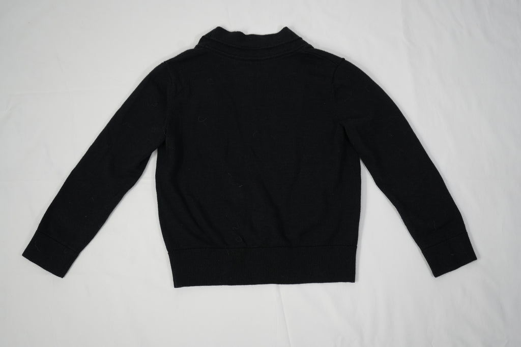 CHANEL Uniform Black Cardigan Sweater V-Neck Button Front Pockets Womens Size XS