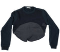 Givenchy Cropped Sweatshirt Navy Blue Curved Mesh Trim Pullover Women’s