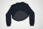 Givenchy Cropped Sweatshirt Navy Blue Curved Mesh Trim Pullover Women’s