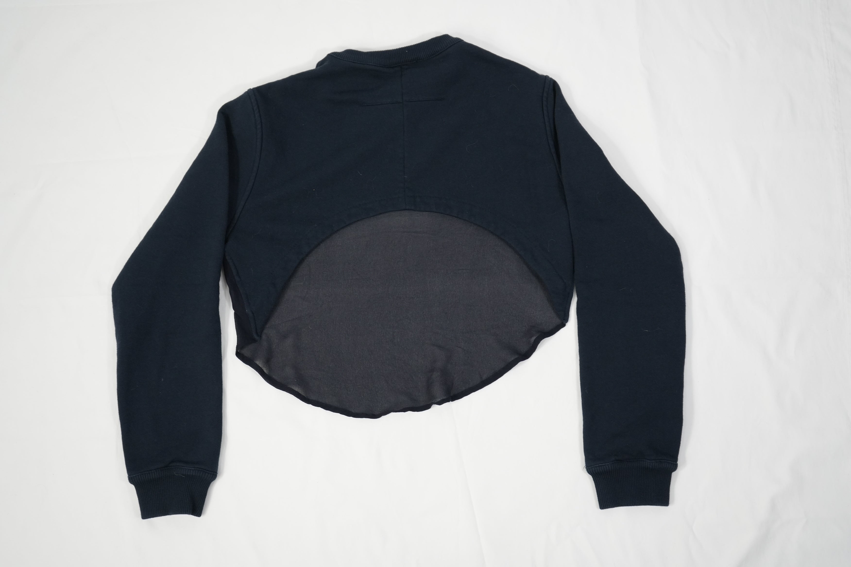 Givenchy Cropped Sweatshirt Navy Blue Curved Mesh Trim Pullover Women’s