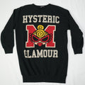 Hysteric Glamour Mini Graphic Sweatshirt Dress Black Long Pullover Tunic