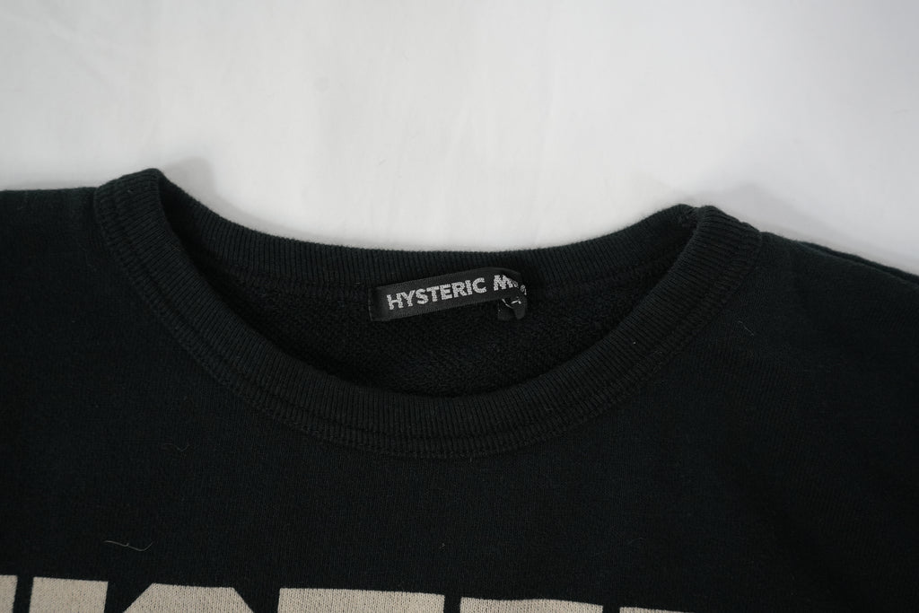 Hysteric Glamour Mini Graphic Sweatshirt Dress Black Long Pullover Tunic